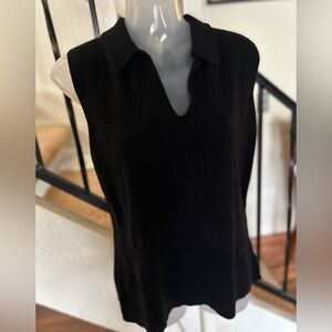 Casual Corner Brand Black Sleeveless Cotton Sweater Top Women’s Size XL‌